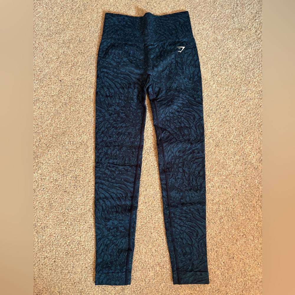 Gymshark Navy Patterned Jeggings
